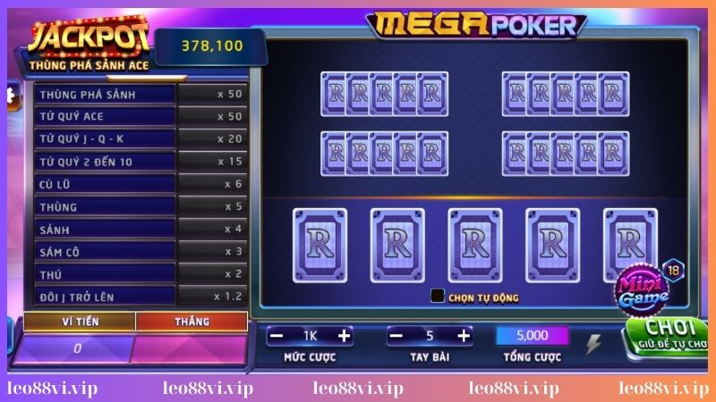 Cách chơi bài Poker Leo88 siêu chuẩn