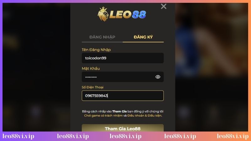 Hoàn tất thông tin vào form