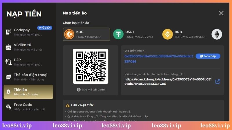 Nạp tiền Leo88