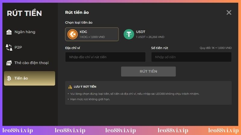 Rút tiền Leo88